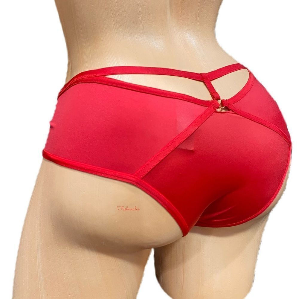 Victorias Secret Very Sexy Satiny Strappy Cheeky panty Red